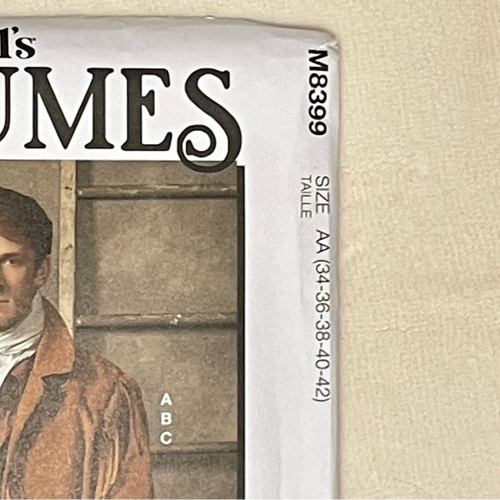 McCall’s pattern men’s costume jacket & vest pattern M8399 Sz 34 to 42 NEW Uncut - Picture 7 of 8